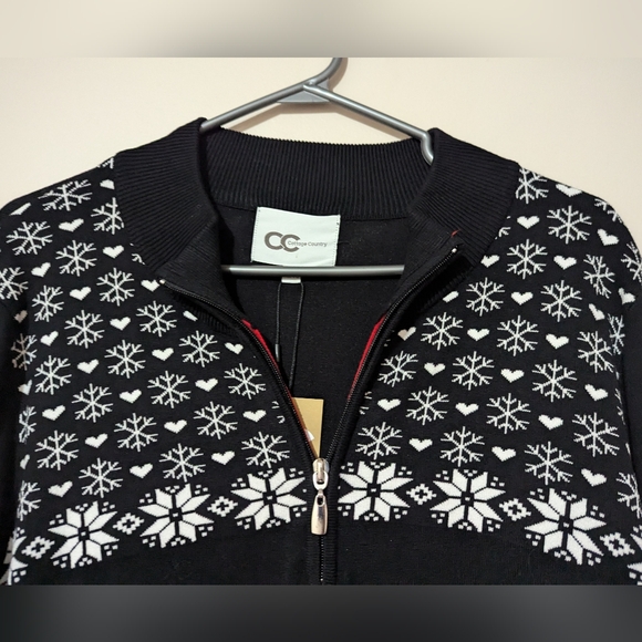 Cottage Country Half-Zip Fair Isle Sweater Hearts Snowflakes Size XL New! - Picture 2 of 10